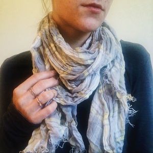 Grey and Yellow Plaid Fashion Scarf